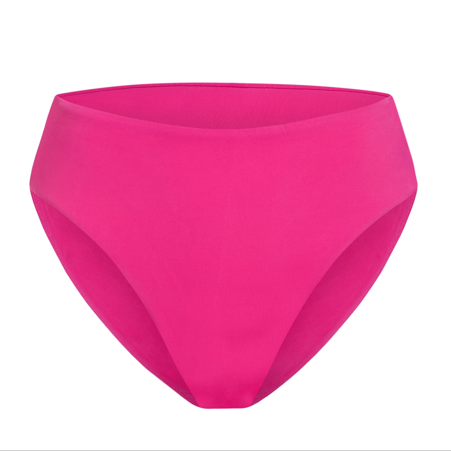 The 90s High Waist Bikini Bottom in Fuchsia