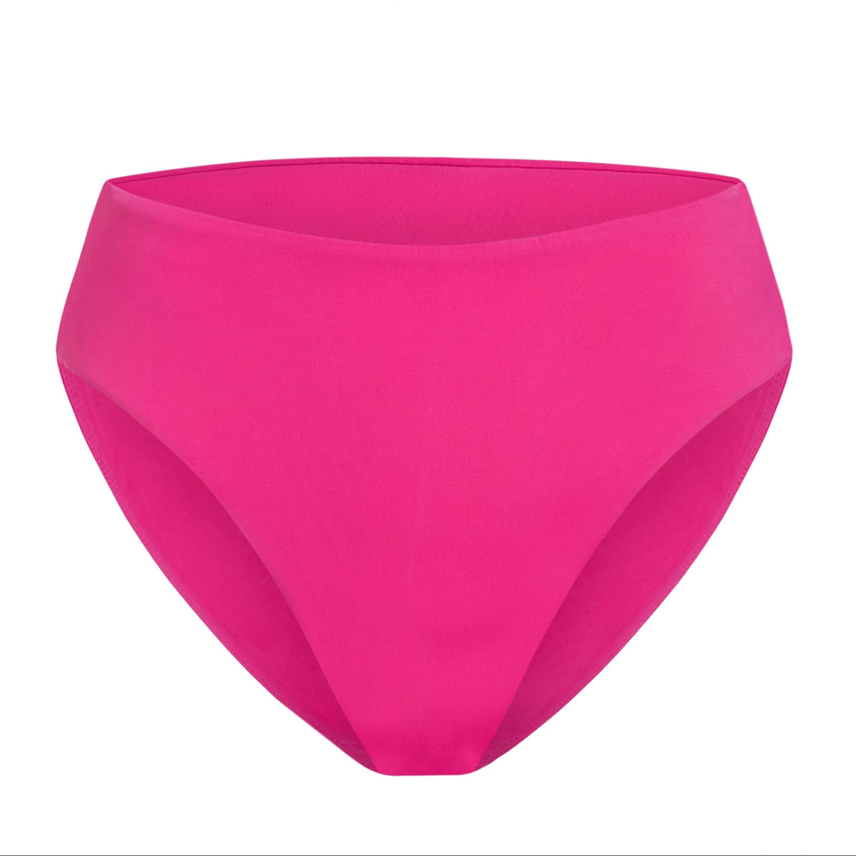 The 90s High Waist Bikini Bottom in Fuchsia