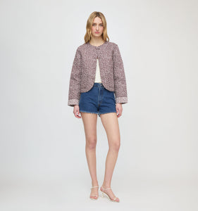 The Cropped Rowan Jacket in Chocolate Ditsy Thistle