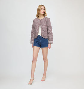 The Cropped Rowan Jacket in Chocolate Ditsy Thistle