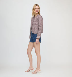 The Cropped Rowan Jacket in Chocolate Ditsy Thistle