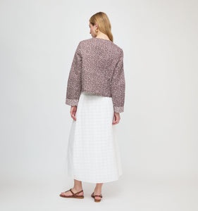 The Cropped Rowan Jacket in Chocolate Ditsy Thistle