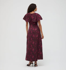 The Davina Dress in Annabel Botanica Burgundy