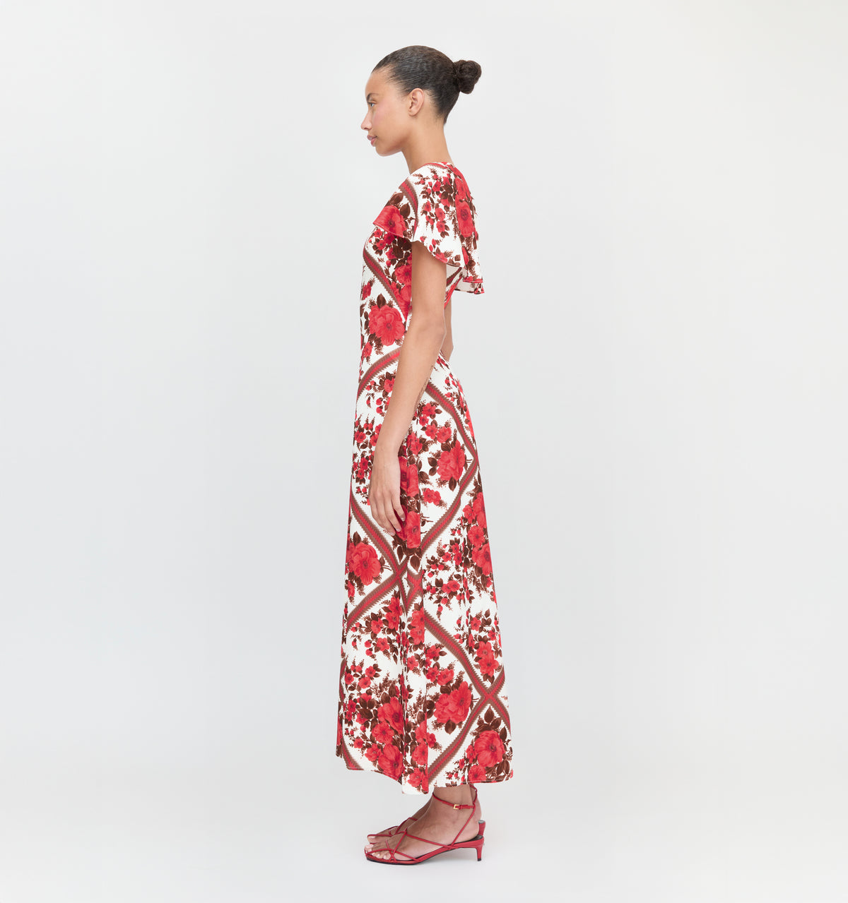 The Davina Dress in Red Diamond Rose