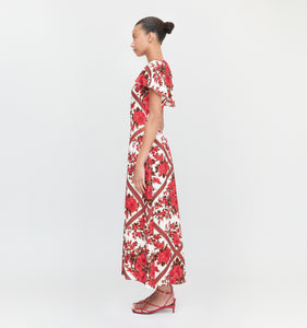 The Davina Dress in Red Diamond Rose