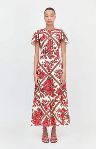 The Davina Dress in Red Diamond Rose