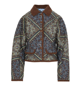 The Dax Jacket in Olive Equestrian Scarf