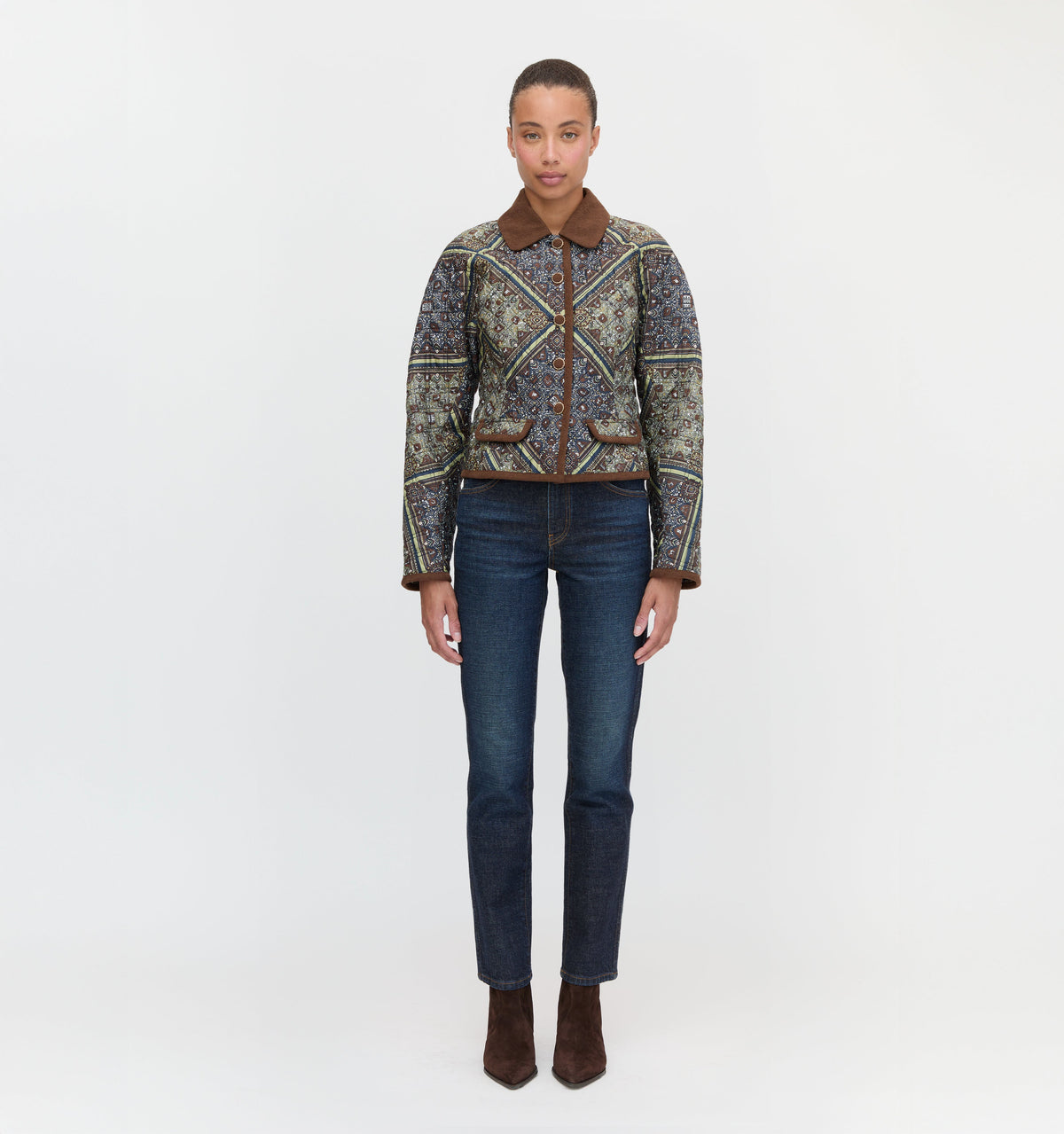 The Dax Jacket in Olive Equestrian Scarf