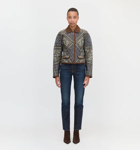 The Dax Jacket in Olive Equestrian Scarf