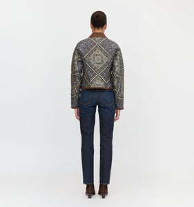 The Dax Jacket in Olive Equestrian Scarf