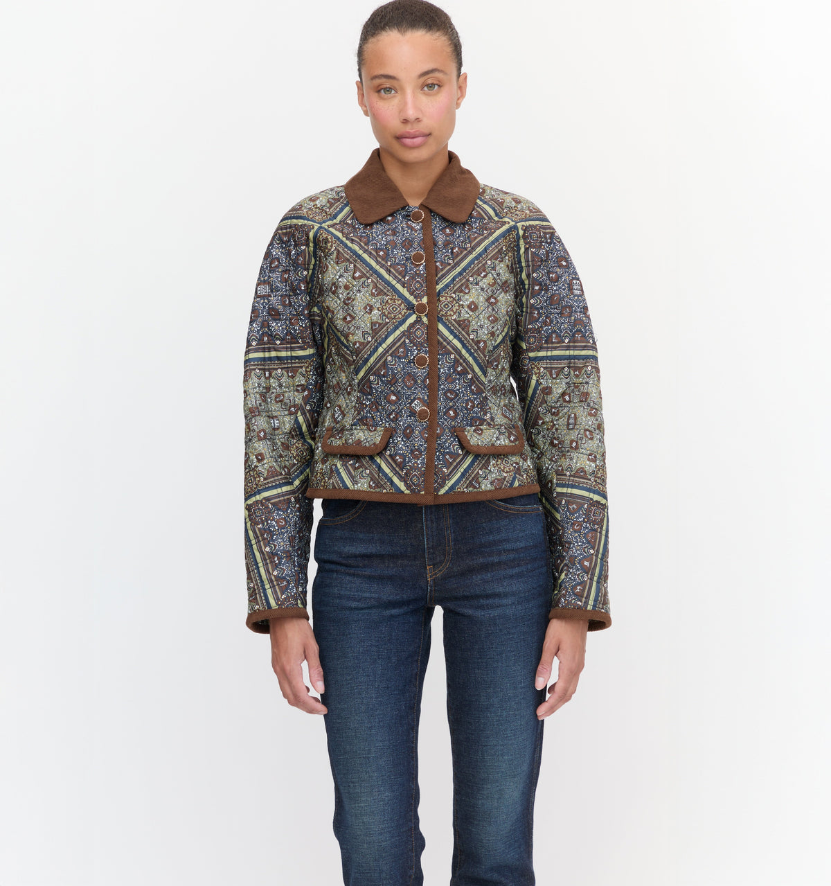 The Dax Jacket in Olive Equestrian Scarf