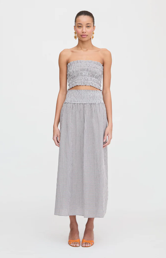 The Delphine Nap Skirt in Chocolate Gingham