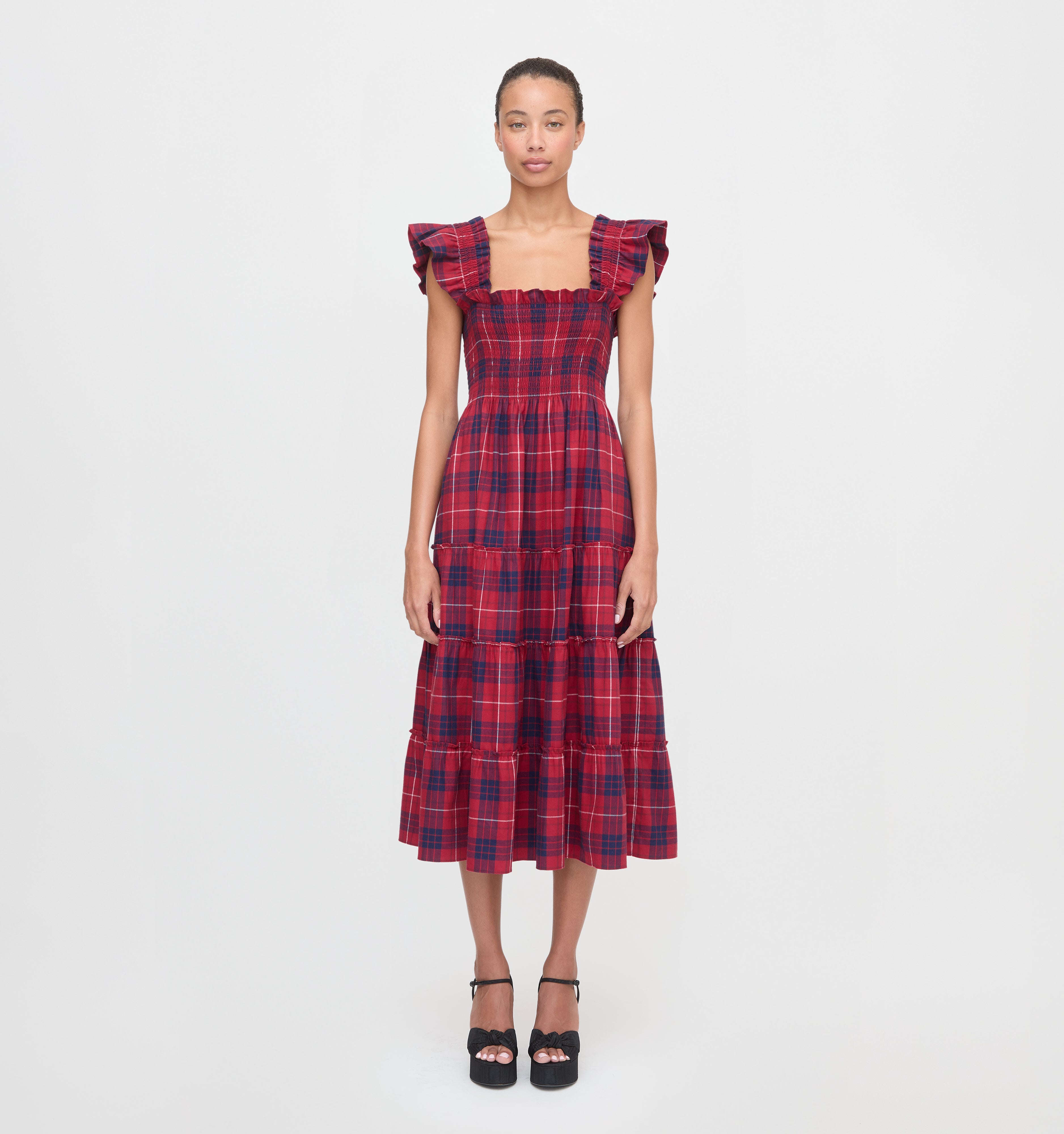 The Ellie Nap Dress in Cherry Tartan