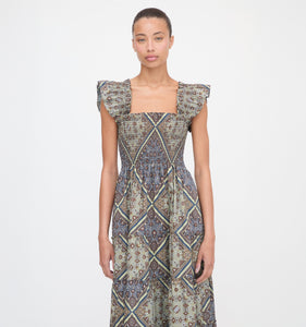 The Ellie Nap Dress in Olive Equestrian Scarf