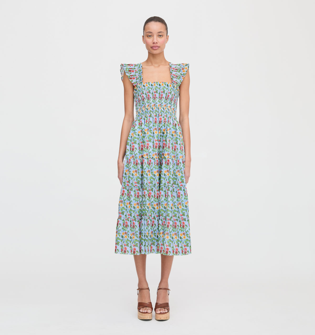 The Ellie Nap Dress in Geranium Stripe
