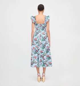 The Ellie Nap Dress in Light Blue Jungle Floral