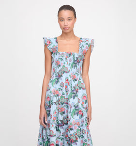 The Ellie Nap Dress in Light Blue Jungle Floral