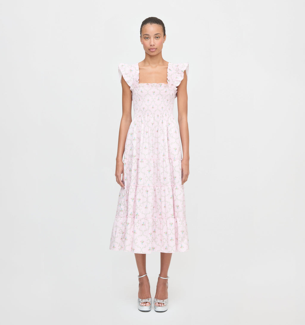 The Ellie Nap Dress in Light Pink Trellis XXXXL
