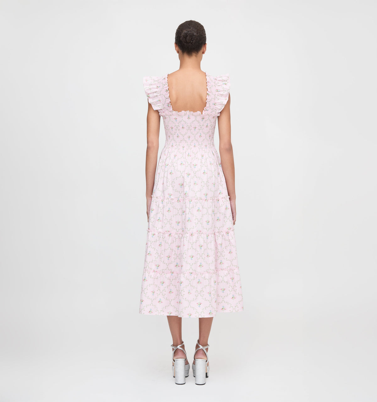 The Ellie Nap Dress in Light Pink Trellis