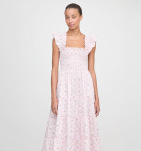The Ellie Nap Dress in Light Pink Trellis
