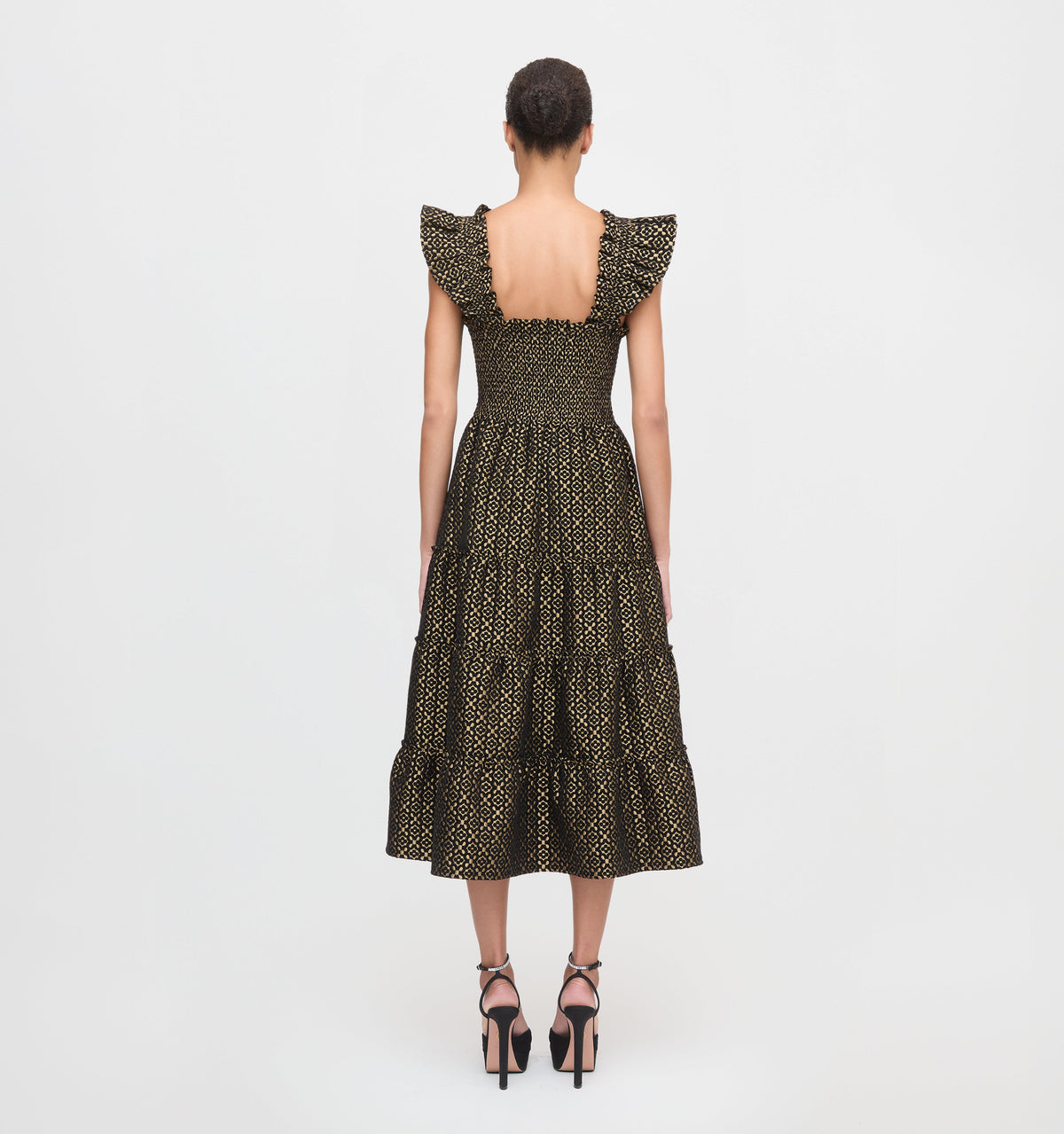 The Ellie Nap Dress in Metallic Brocade