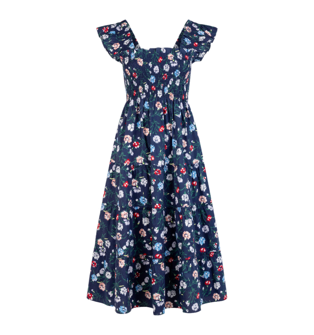 The Ellie Nap Dress in Navy Belgravia Floral Ikat