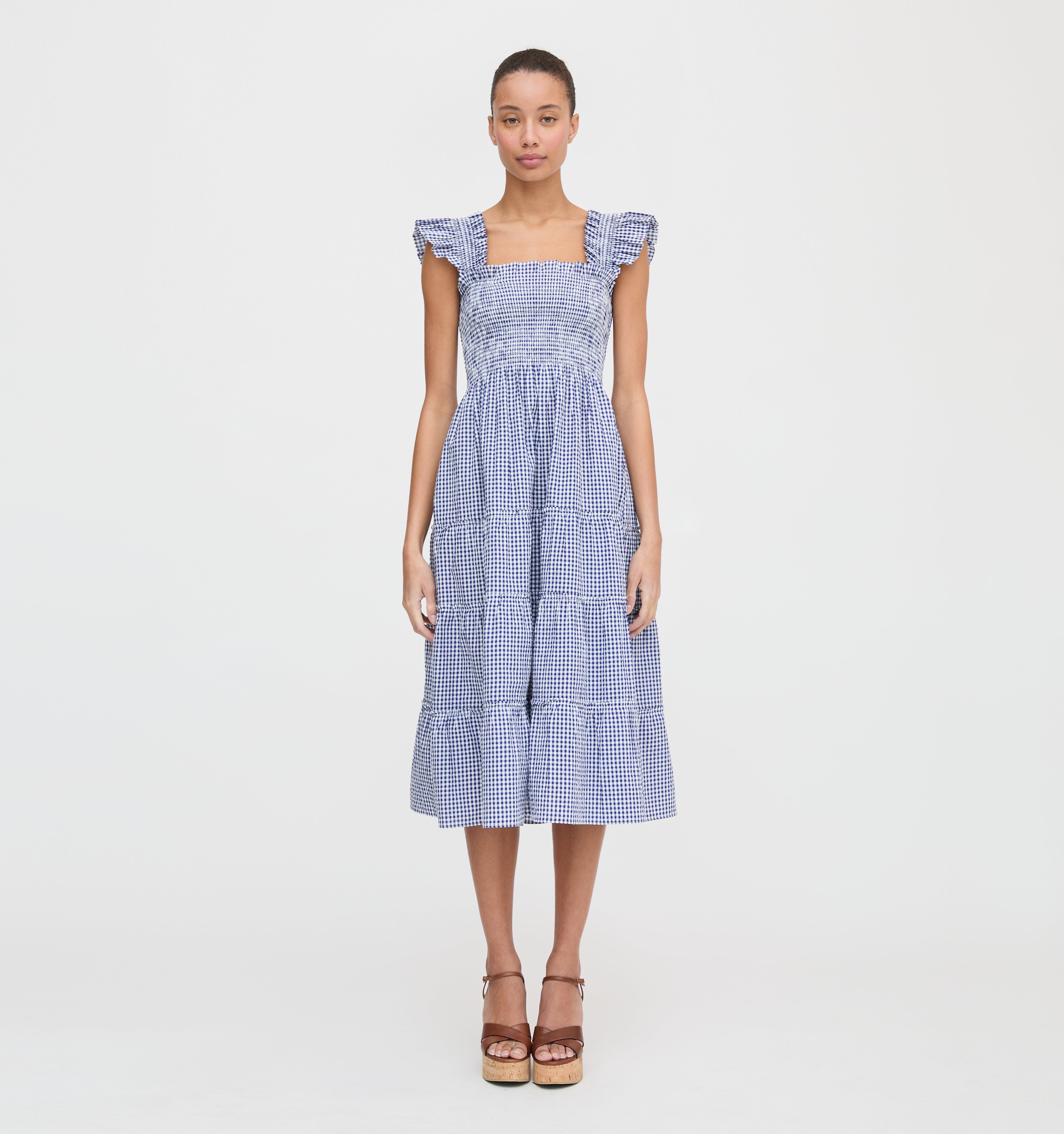 The Ellie Nap Dress in Navy Gingham