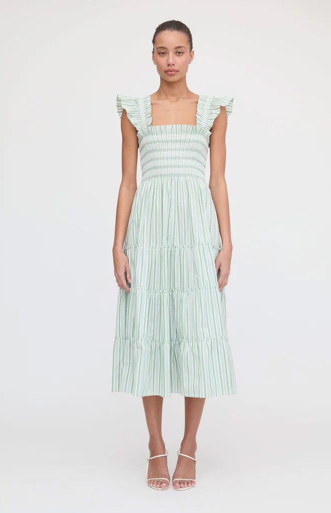 The Ellie Nap Dress in Apple Green Stripe