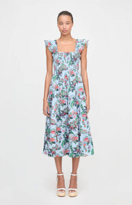 The Ellie Nap Dress in Light Blue Jungle Floral