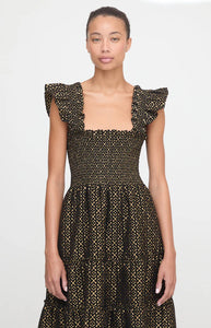 The Ellie Nap Dress in Metallic Brocade