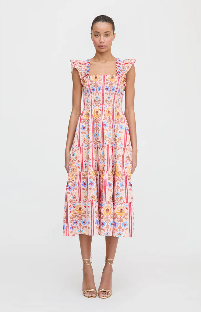 The Ellie Nap Dress in Pink Floral Block Stripe