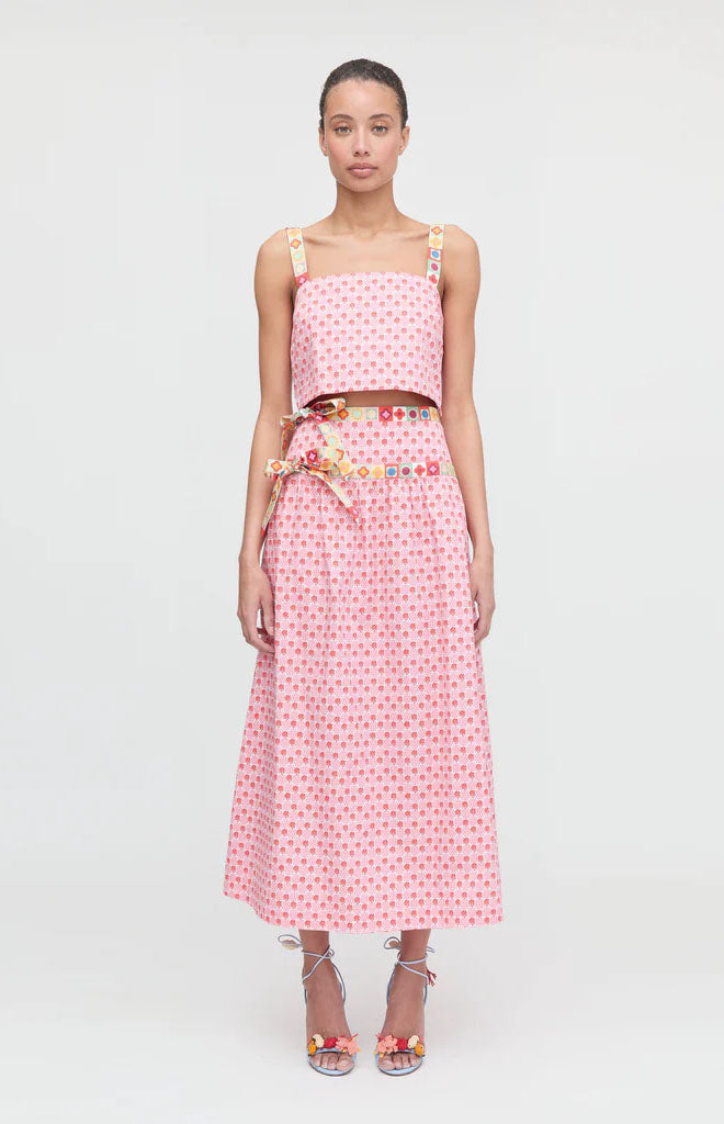 The Faris Skirt in Pink Cala Check