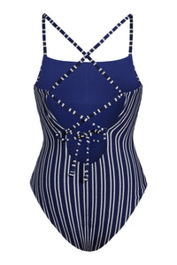The Fiji One Piece Textured Stripe in Nautical