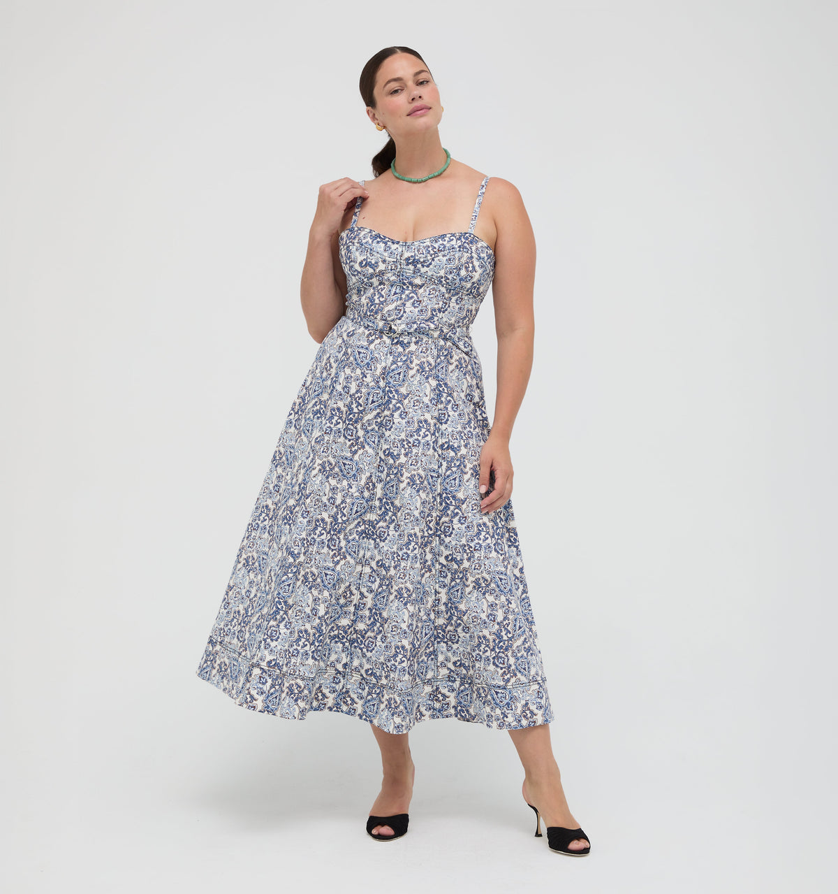 The Fiona Dress in Chedworth Paisley Blue