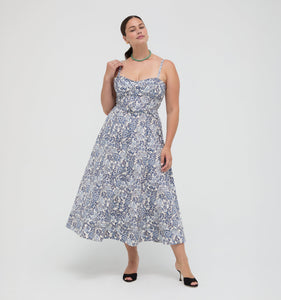 The Fiona Dress in Chedworth Paisley Blue