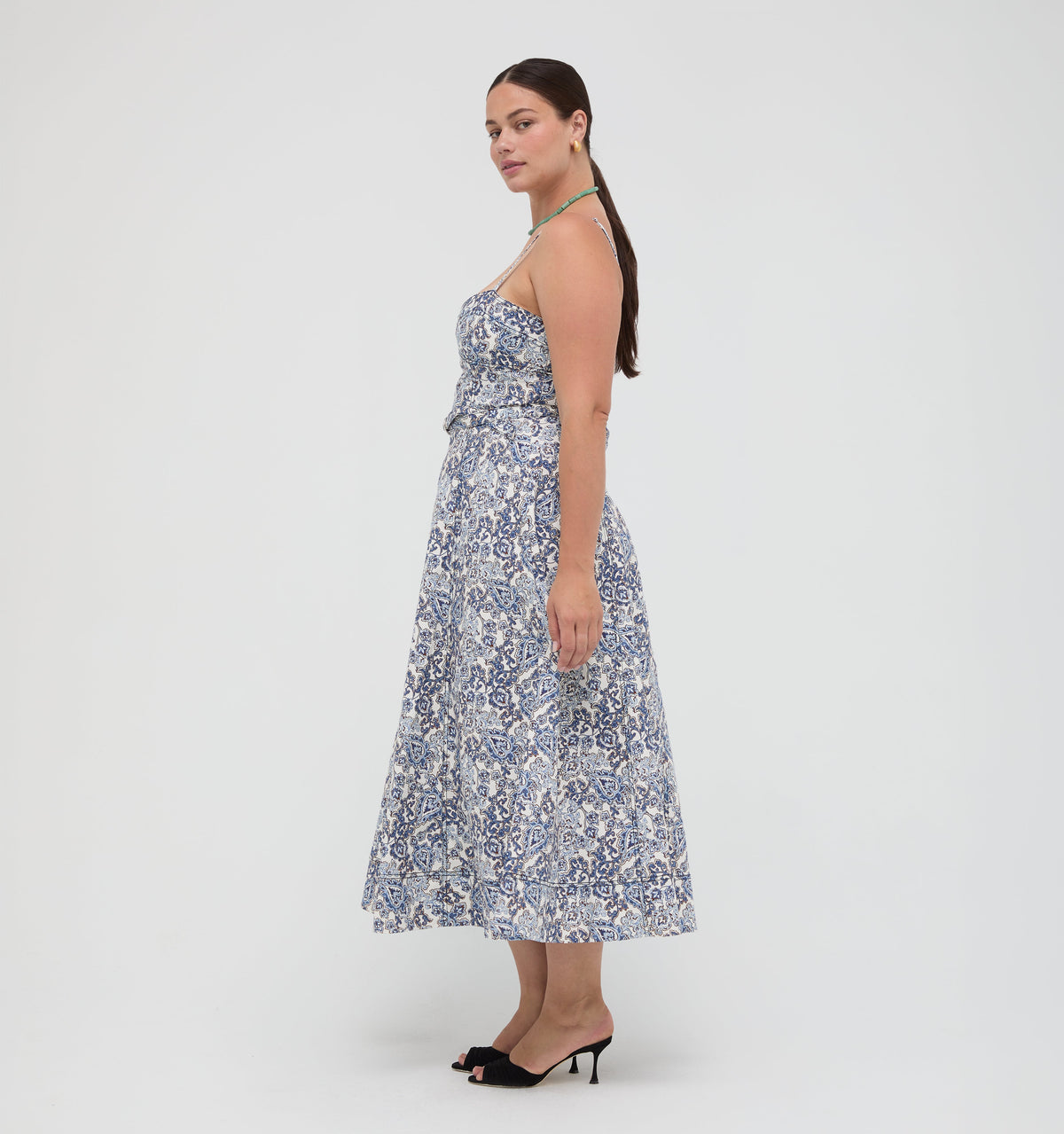 The Fiona Dress in Chedworth Paisley Blue