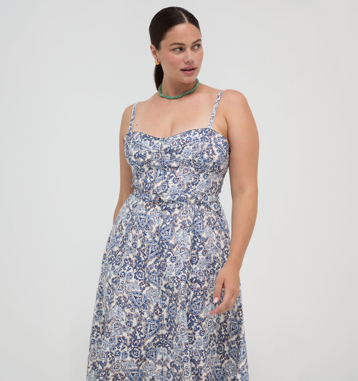 The Fiona Dress in Chedworth Paisley Blue
