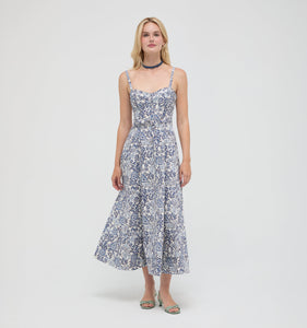 The Fiona Dress in Chedworth Paisley Blue