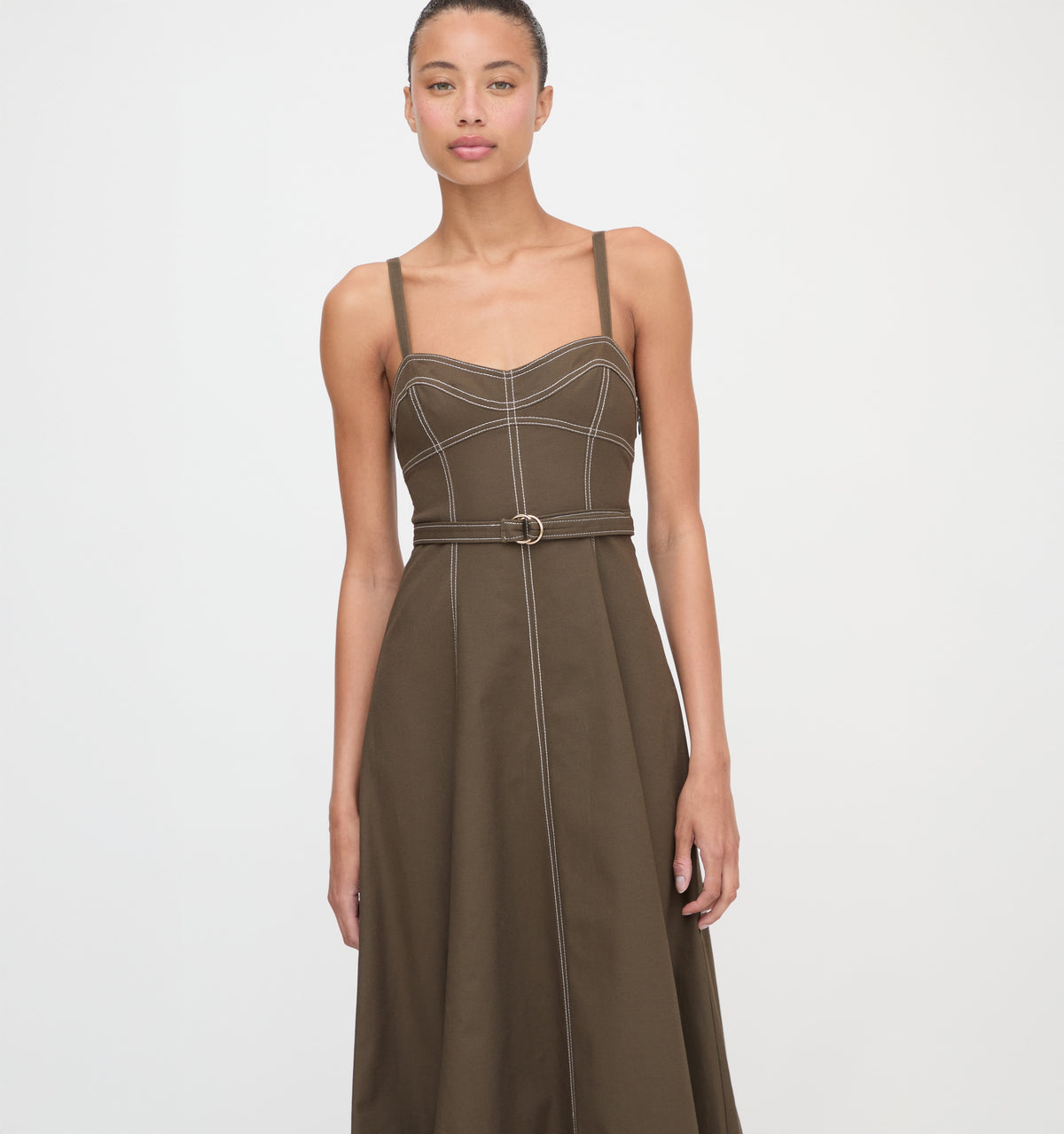 The Fiona Dress in Chocolate Twill