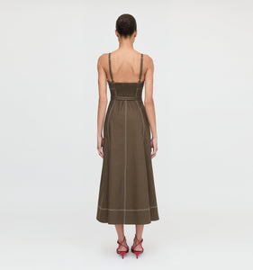 The Fiona Dress in Chocolate Twill