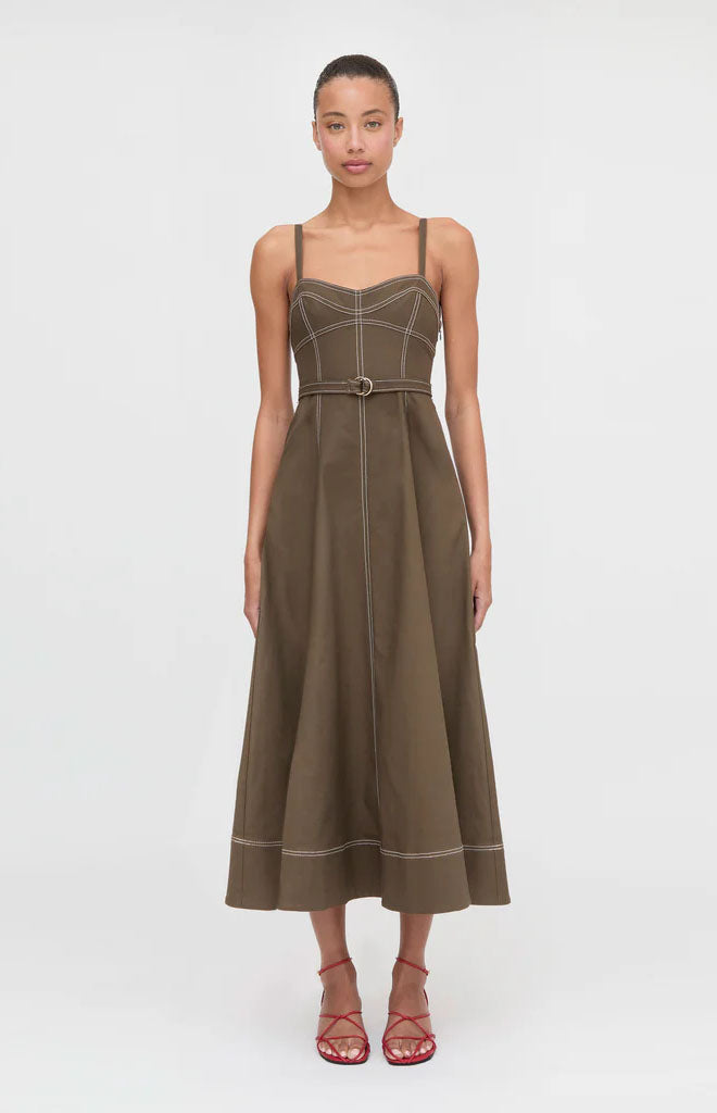 The Fiona Dress in Chocolate Twill