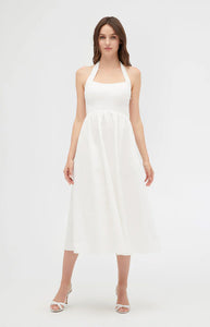 The Fleur Midi Dress in White
