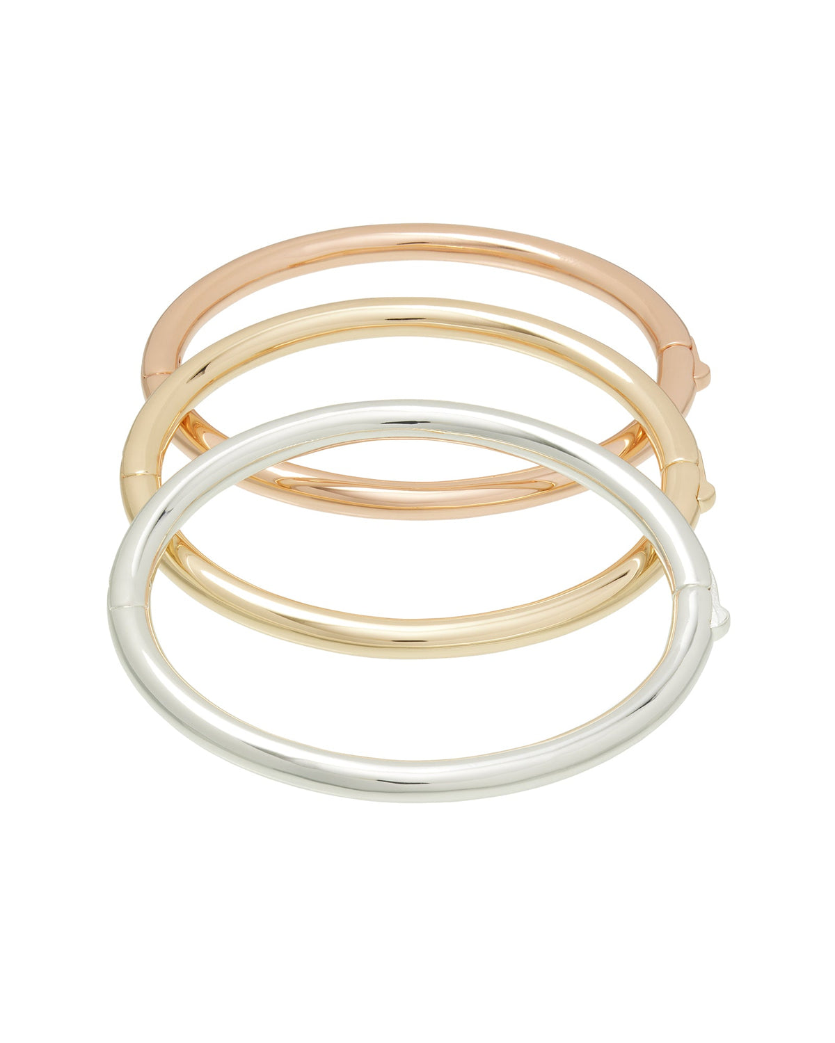 The Tubular Hinged Bracelet Trio