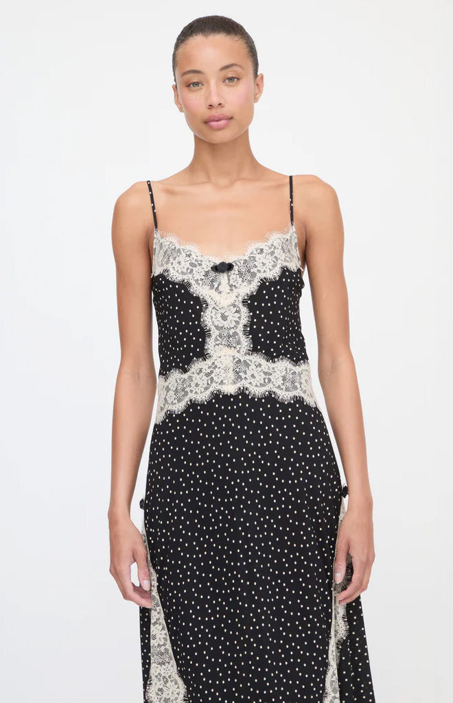 The Francesca Dress in Black Polka Dot