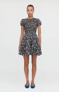The Gia Mini Nap Dress in Chocolate Swedish Floral