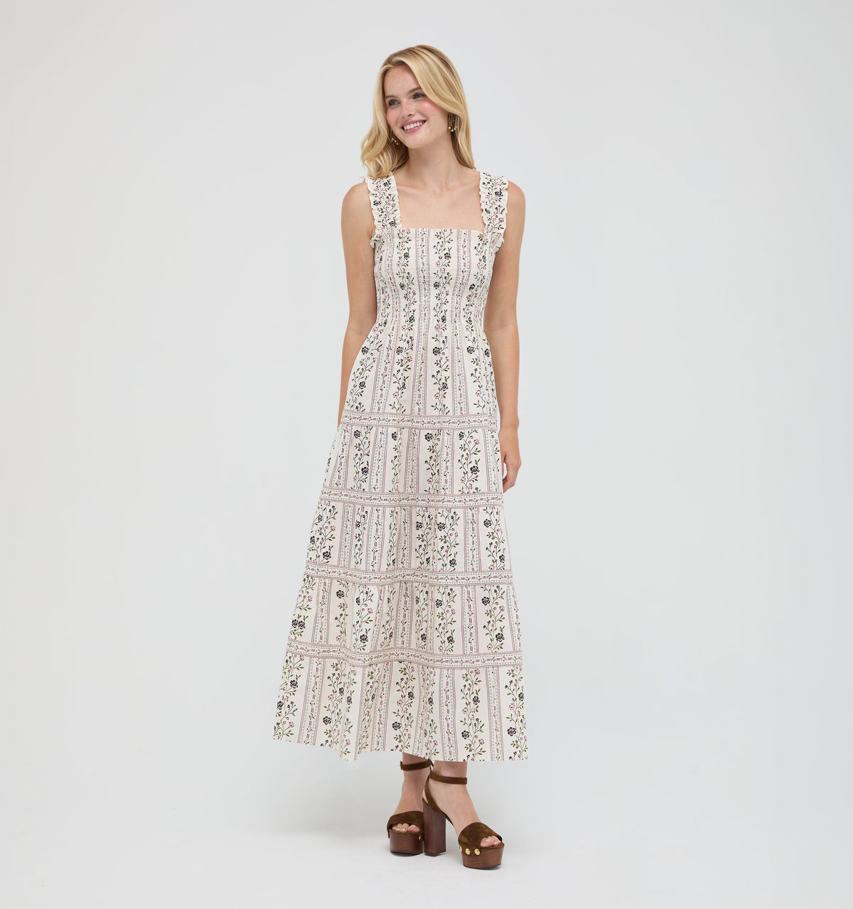 The Goldie Nap Dress in Kelmscott Ribbon Stripe