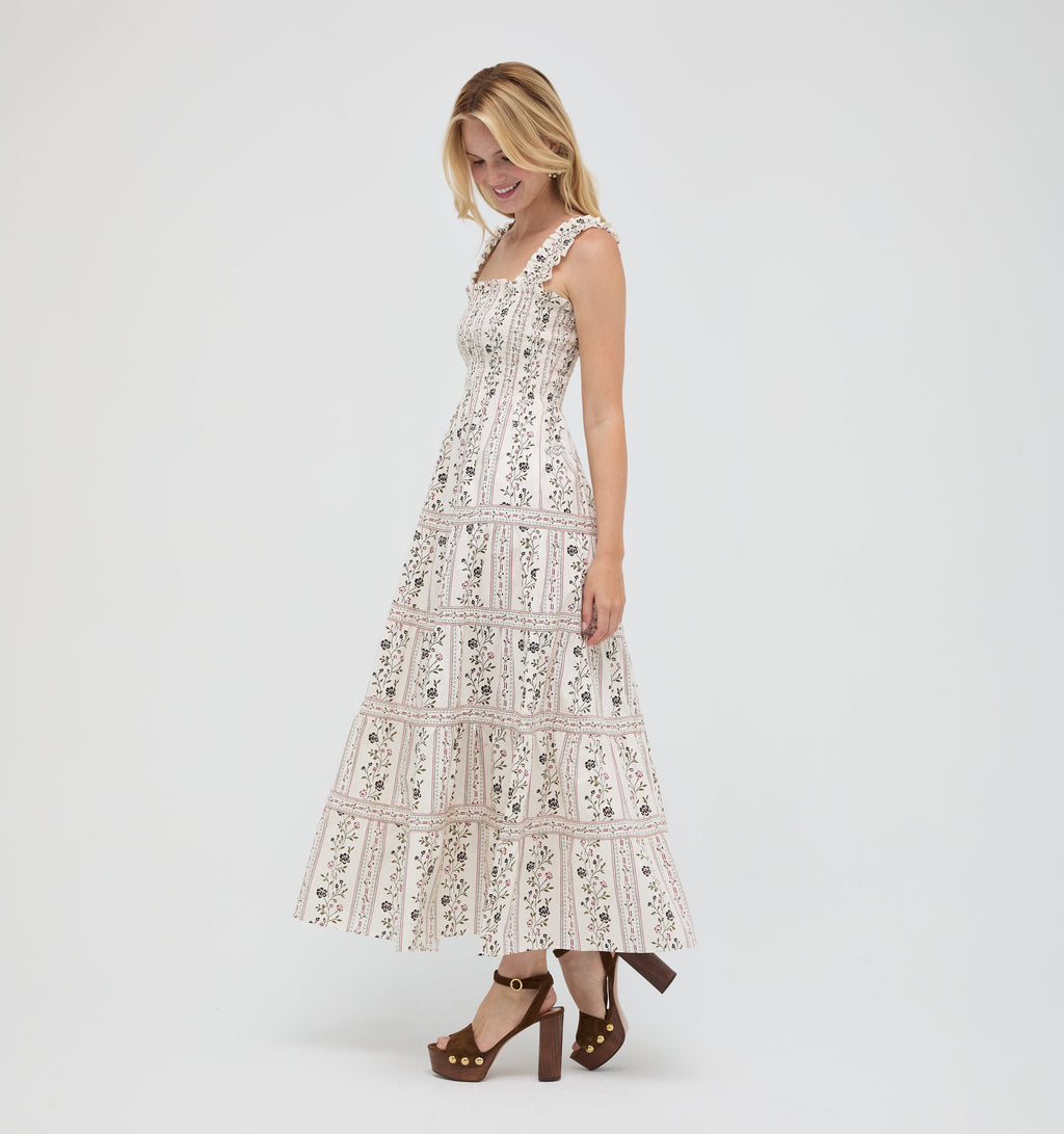 The Goldie Nap Dress in Kelmscott Ribbon Stripe