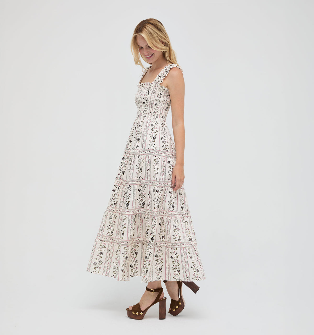 The Goldie Nap Dress in Kelmscott Ribbon Stripe