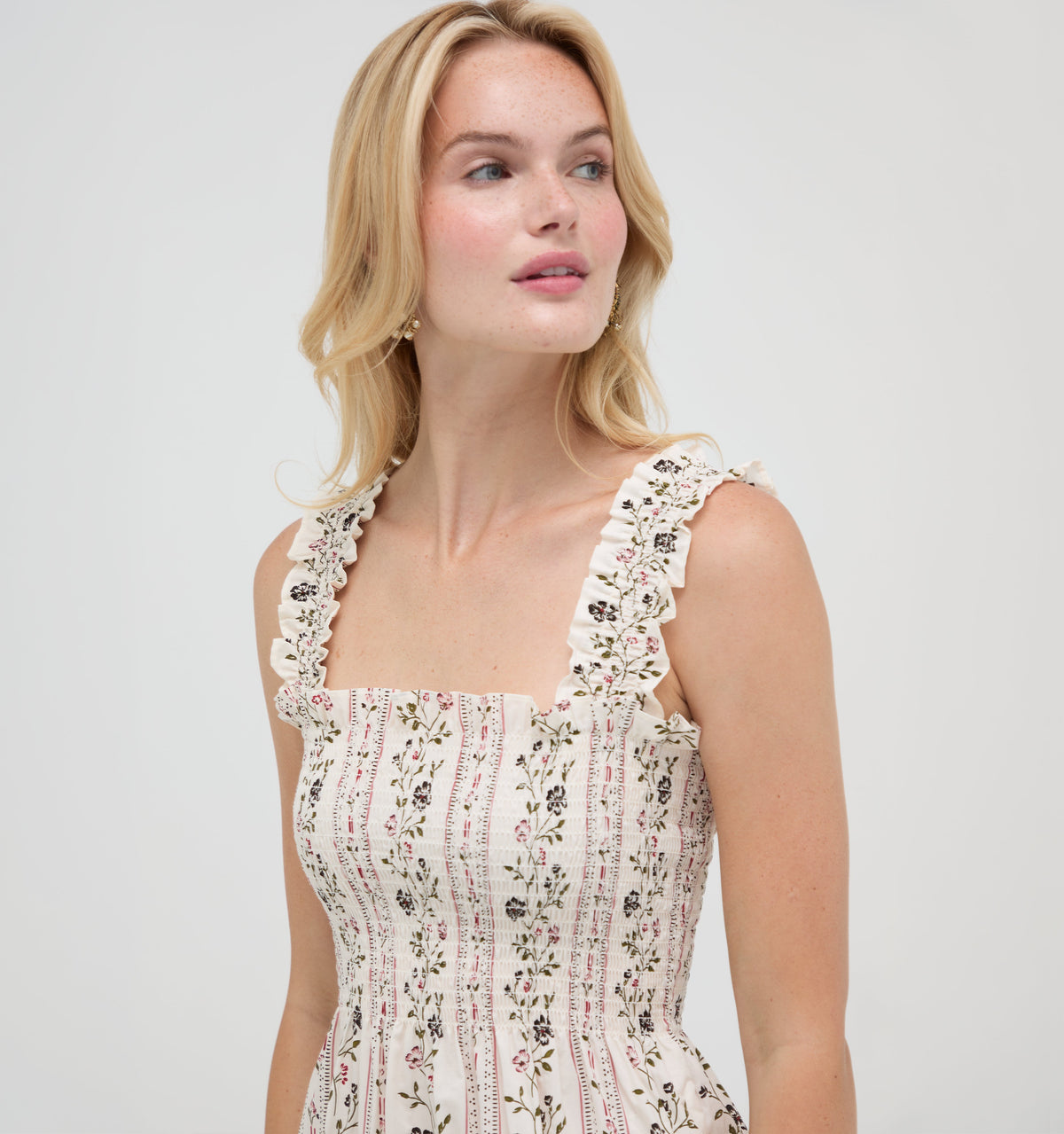 The Goldie Nap Dress in Kelmscott Ribbon Stripe