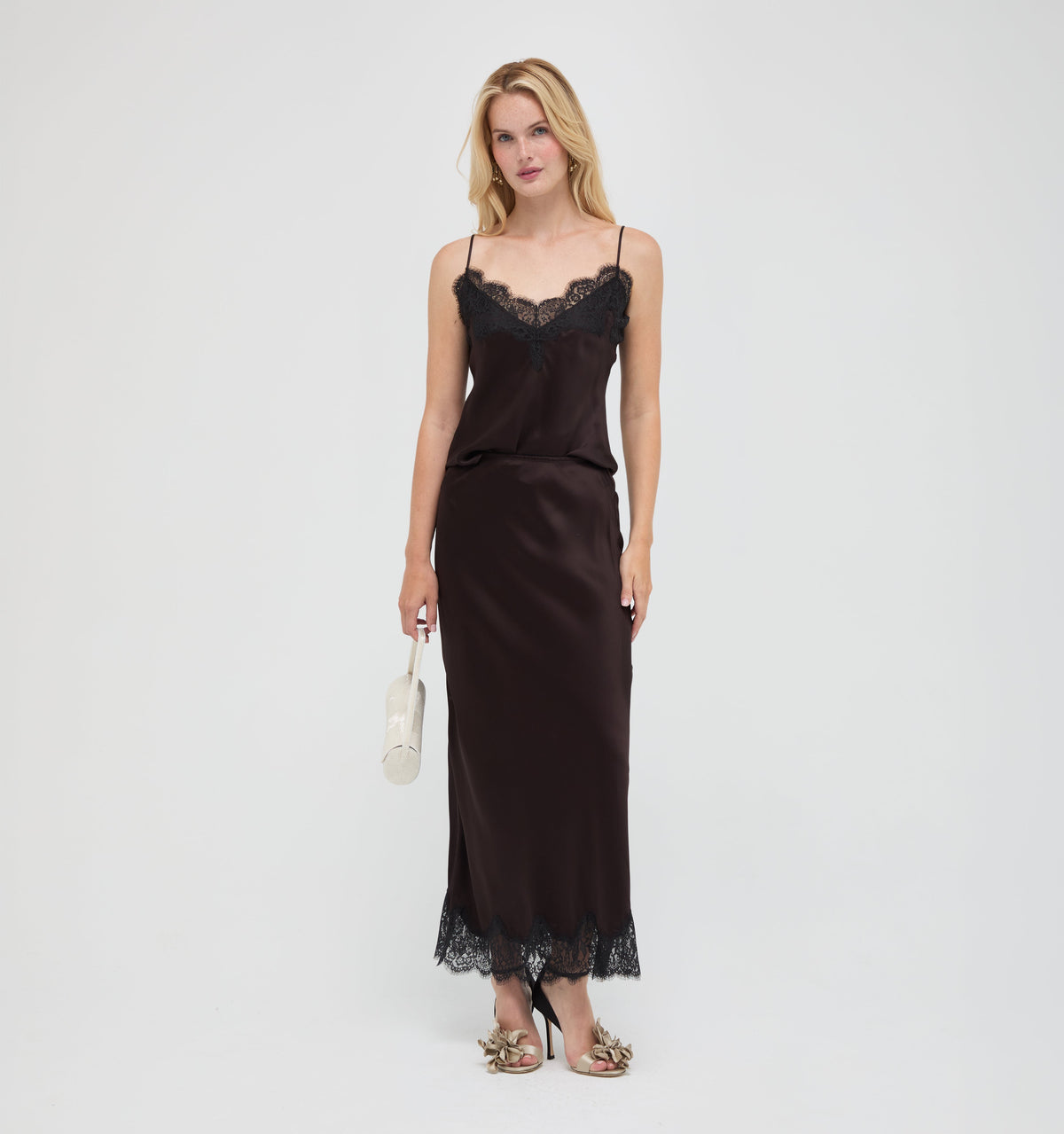 The Tiffany Maxi Skirt in Chocolate